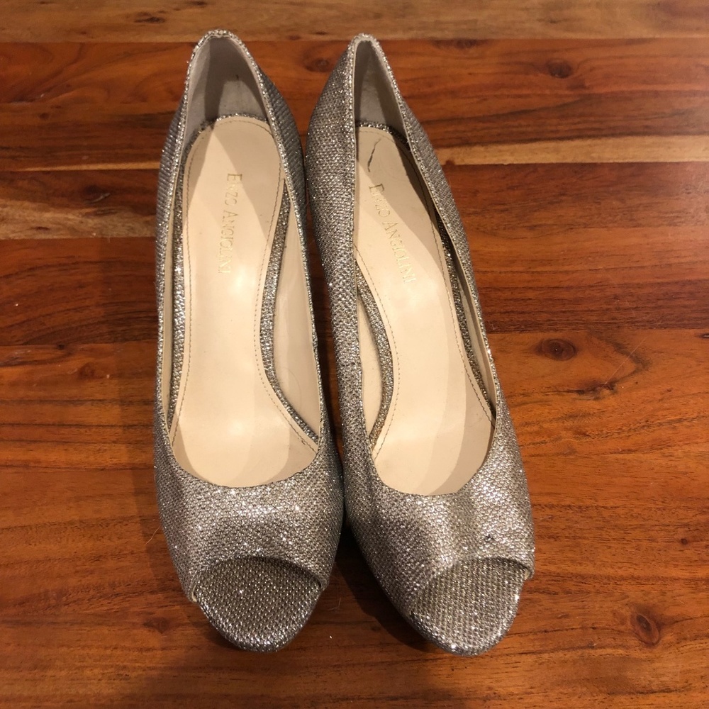 Enzo Angiolini Gold Glitter Sparkly Heels